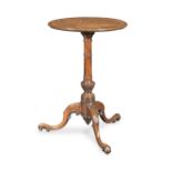 An early 19th century mahogany, rosewood crossbanded and brass inlaid tripod table in the George ...