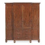 A George IV mahogany breakfront wardrobe attributed to Gillows