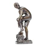 Sir William Hamo Thornycroft, British (1850-1925): A patinated bronze figure of 'The Sandal'