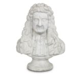 Of Scottish interest: A carved white marble portrait bust of a gentleman, by repute once believed...