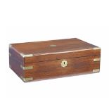 Taylor & Mason: A bespoke mid 19th century rosewood and brass banded writing slope converted to a...