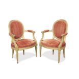 A pair of French 19th century giltwood fauteuils in the Louis XVI style (2)