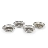 A set of four Victorian silver-plated coasters Elkington, date letter for 1865 (4)