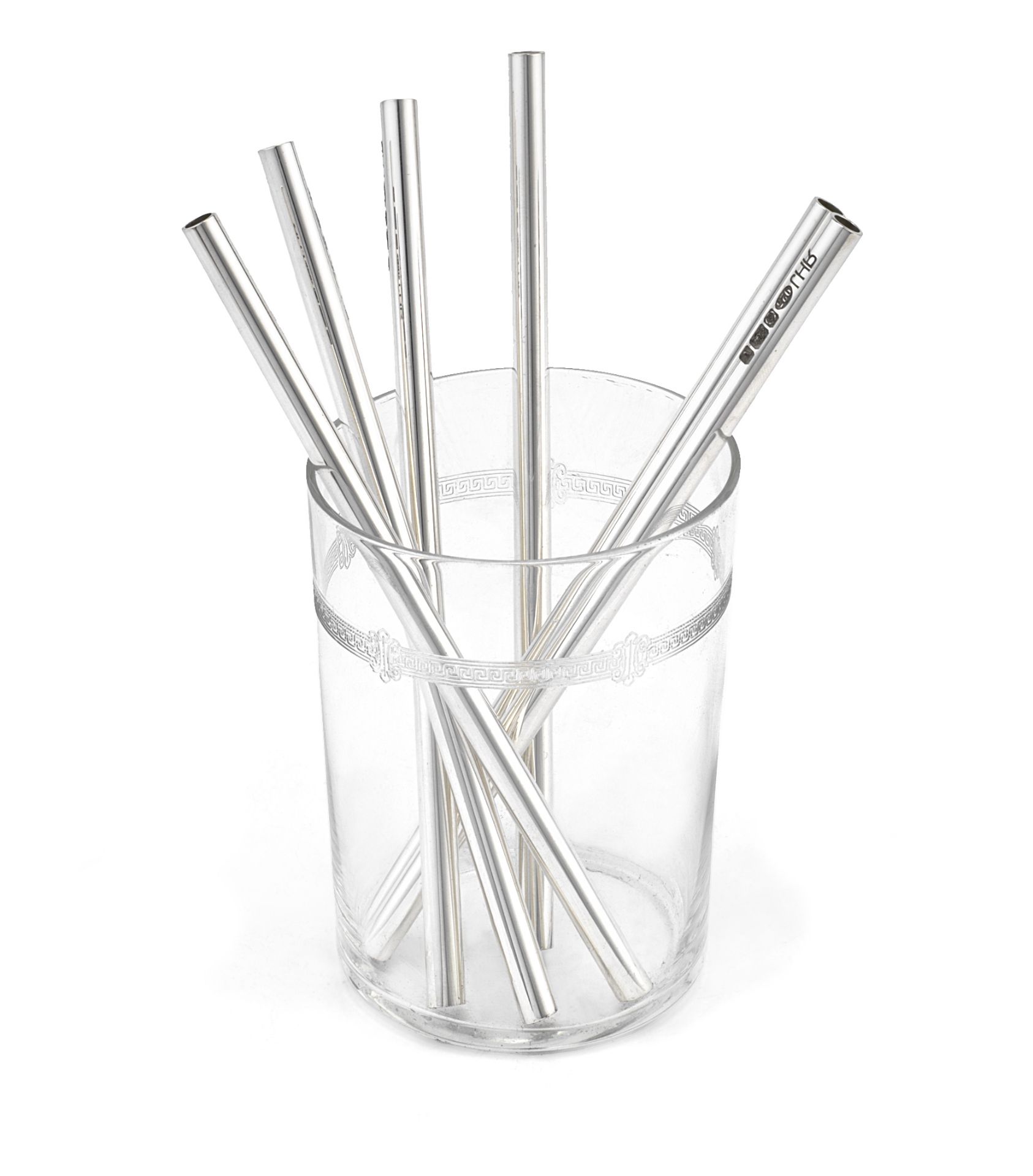 A set of six silver drink straws Rebecca Joselyn, Sheffield 2020 (6)