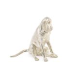 A silver model of a bloodhound maker's mark 'MRB', London 2007