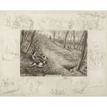 Frank Paton (British, 1856-1909) A set of ten etchings complete with a focal subject and surround...