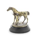 A George IV silver-gilt model of a horse and jockey Emes & Barnard, part-marked for London circa ...