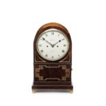 A 19th century mahogany and brass table clock with trip repeat the dial signed Brooks, Lynn