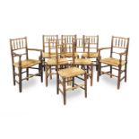 A near set of eight provincial 19th century ash chairs in the manner of Philip Clissett (1817-191...