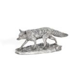 An electroformed silver model of a fox Camelot Silverware, Sheffield 2004 signed 'Donaldson',