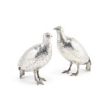 A pair of life-size silver partridges import marks for London 1899 (2)