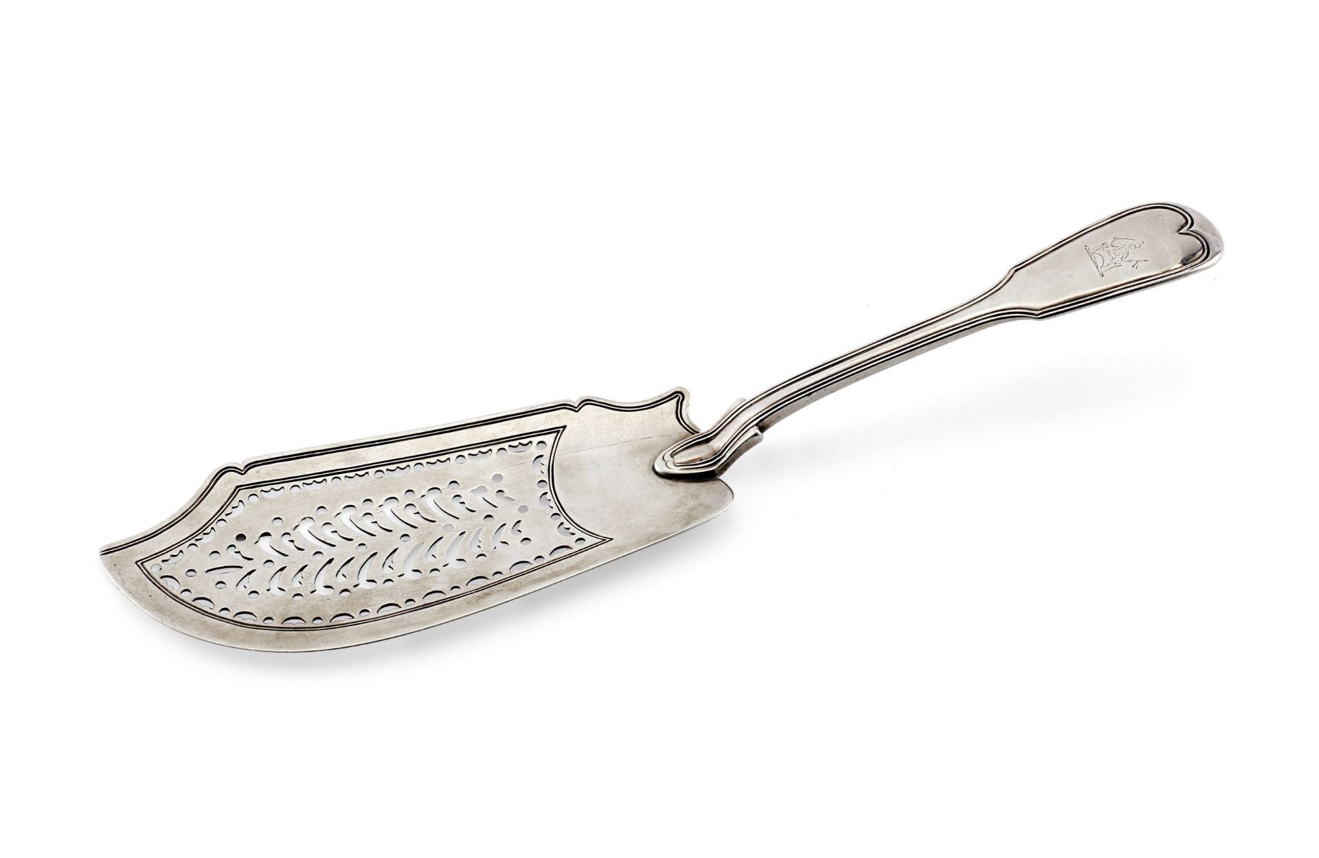 A George III silver Fiddle and Thread pattern fish slice Paul Storr, London 1817