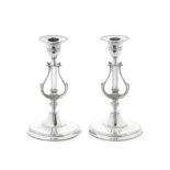 A pair of Victorian silver candlesticks Hawksworth, Eyre & Co Ltd, Sheffield 1893 (2)
