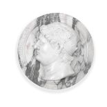 A 19th century Italian 'Grand Tour' carved statuary marble portrait relief of the Emperor Nero
