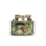 DUNHILL: an electroplated and lucite aquarium table lighter