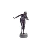 Martin G&#246;tze (German 1865-1931): A patinated bronze figure of 'Die Stille ('The Quiet)'