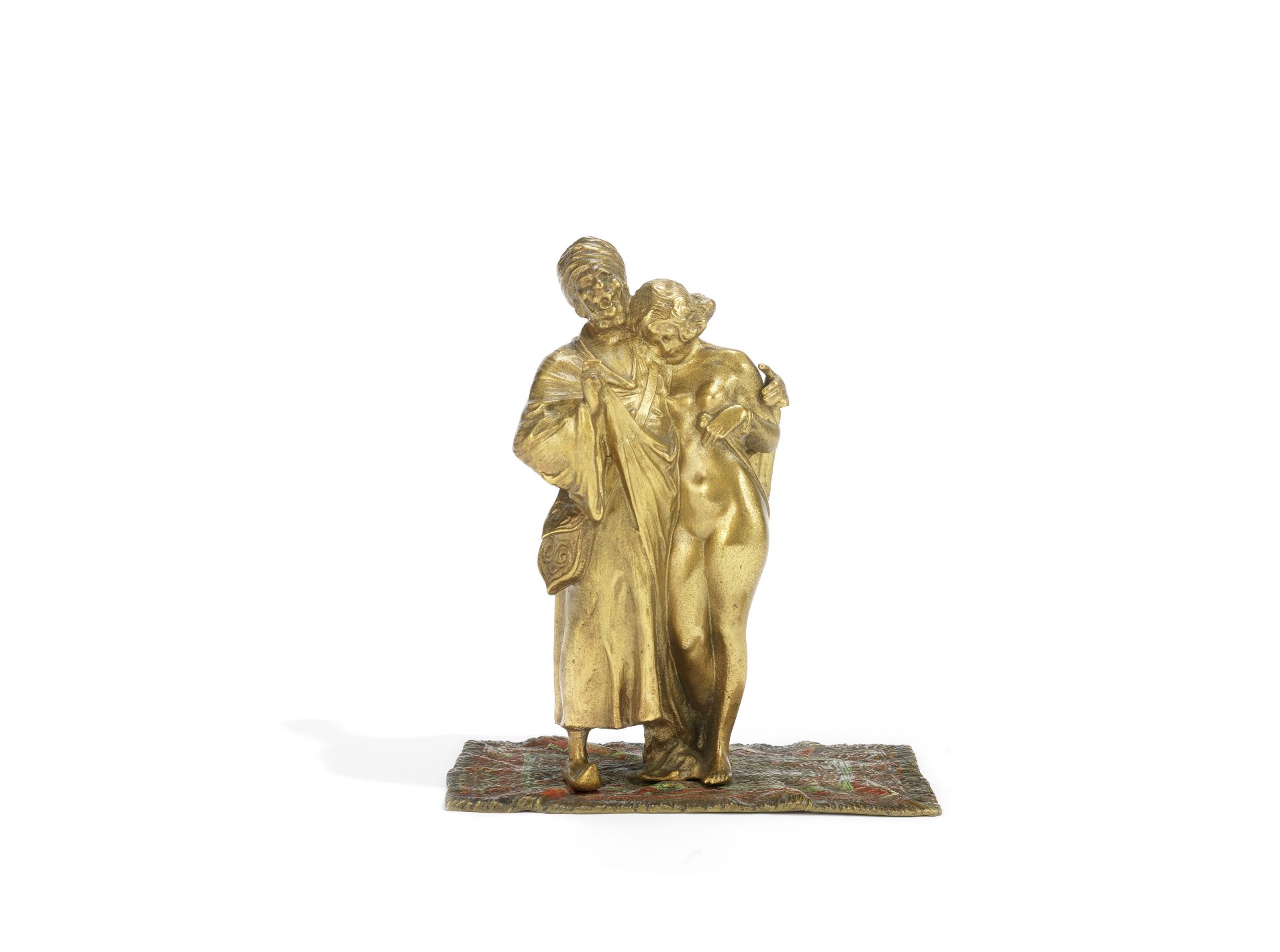 Bruno Zach (Austrian, 1891-1934): A cold-painted and patinated bronze figural group circa 1925