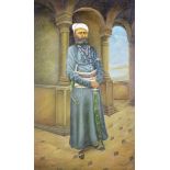 Indian School, early 20th century: Portrait of a Maharajah signed Ramesh Gramin(?)