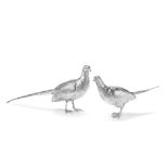 A life-size pair of silver pheasants Asprey, London 1962 (2)