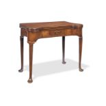 A George II mahogany and crossbanded combination card/games table