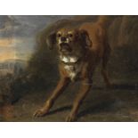 Dutch School, 17th Century A barking dog in a landscape