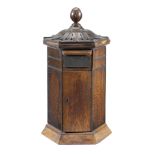 A late Victorian oak 'Country House' type domestic post box