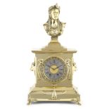 A late 19th century French polished bronze Egyptian revival mantel clock the movement for Achille...
