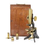 A Swift & Son monocular compound microscope, English, circa 1900,