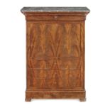 A Louis Philippe flame figured mahogany secretaire a abbatant