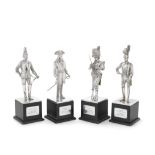 A set of four silver historical military models Richard Comyns, London 1990 / 1991 (4)