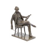 Franz Seifert (Austrian, 1866 -1951): A patinated bronze portrait figure of Josef Lanner