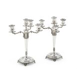 A pair of Greek silver four-light candelabra early 20th century (2)