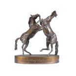 James Osborne (British, 1940-1992): A patinated bronze equestrian model entitled 'Fighting Stalli...