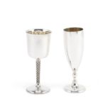 A set of four silver goblets designed by Anthony Elson for Asprey & Co Ltd, London 1977 and 1978 ...