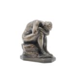 Aim&#233;-Jules Dalou, (French, 1838-1902): A bronze figure of 'Baigneuse Avant Le Bain (Bather b...