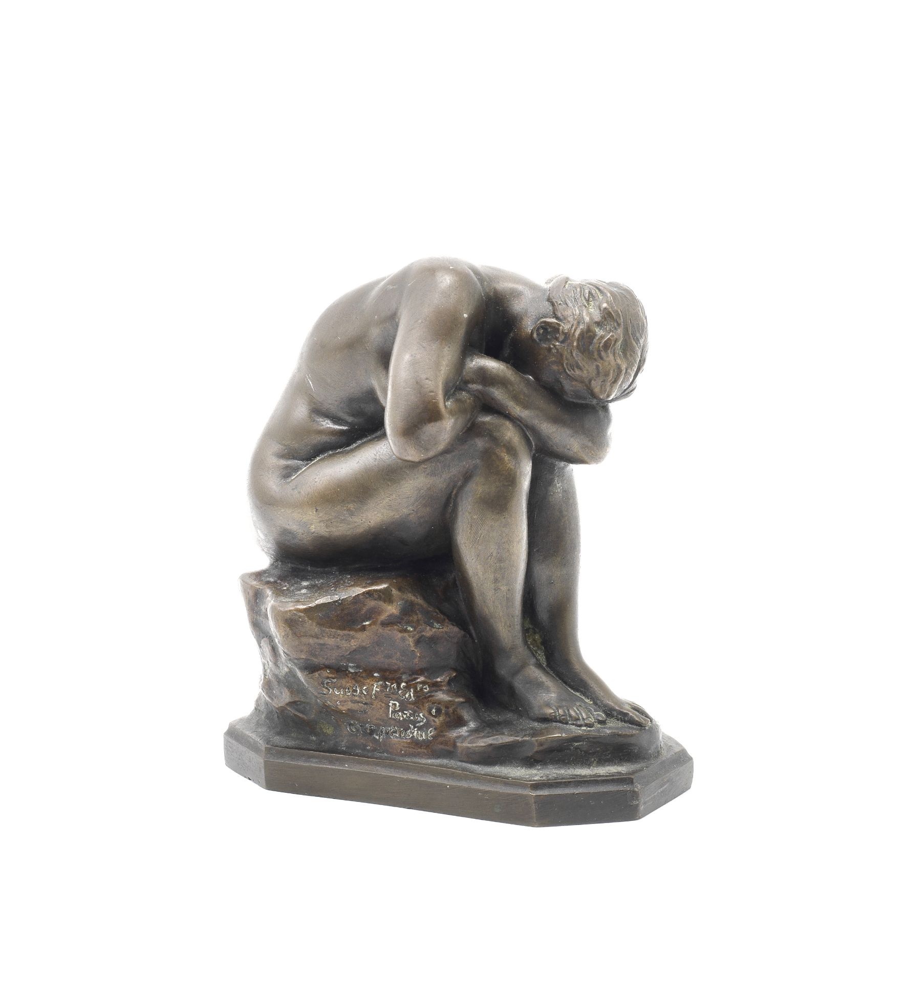 Aim&#233;-Jules Dalou, (French, 1838-1902): A bronze figure of 'Baigneuse Avant Le Bain (Bather b...