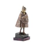 Franz Bergman (Austrian, 1861-1936): An unusual cold painted bronze metamorphic female figure of ...