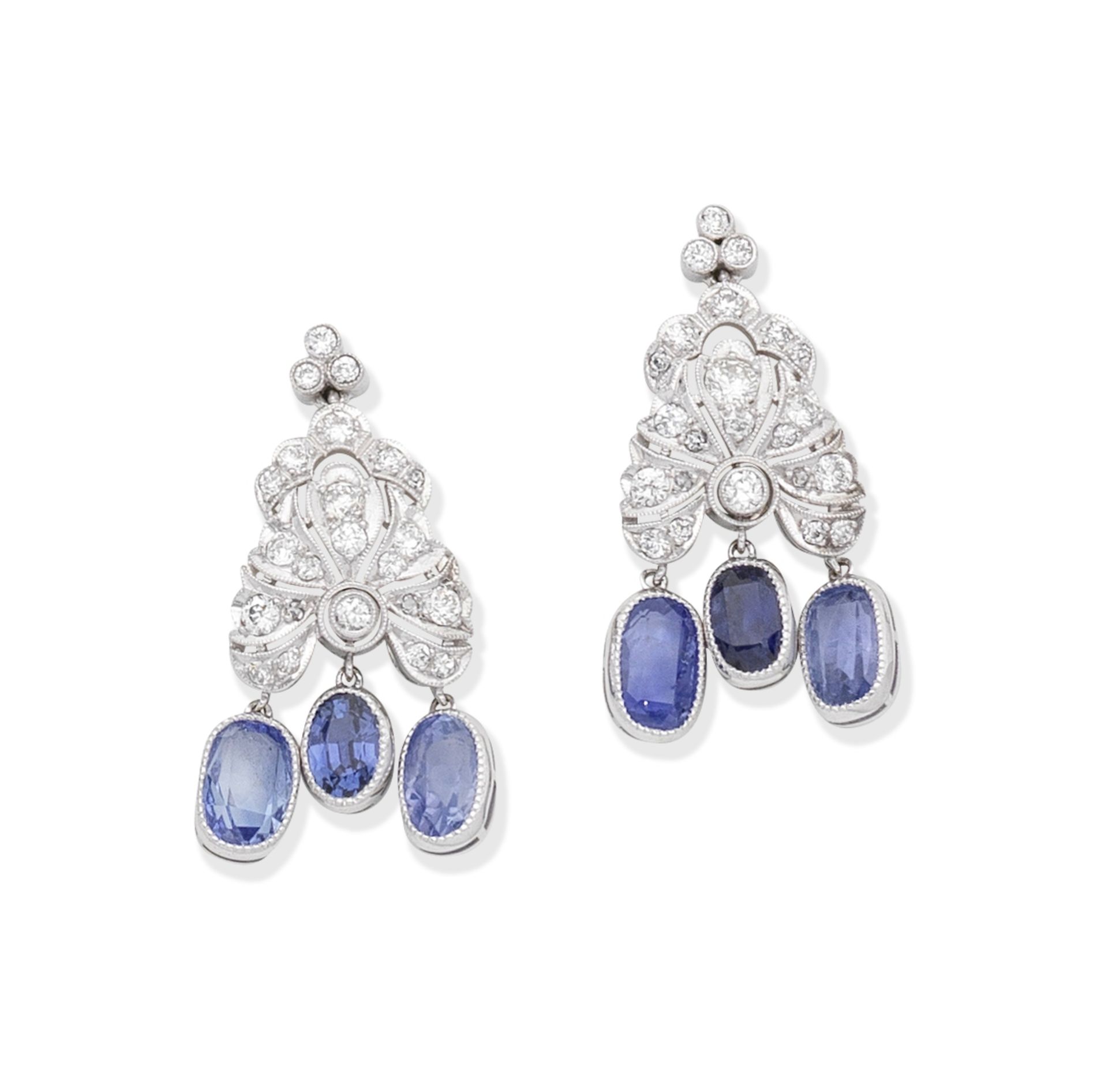 SAPPHIRE AND DIAMOND EARRINGS