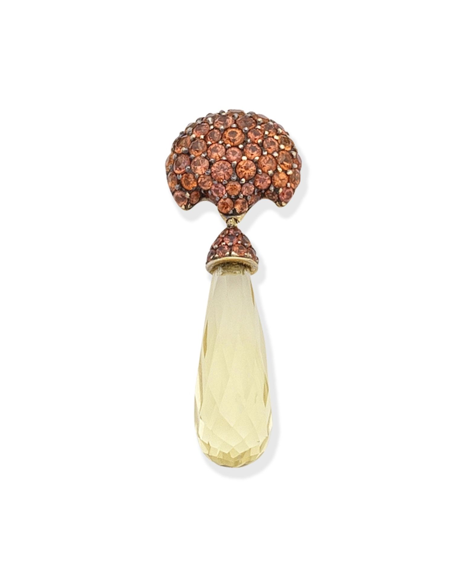 DE GRISOGONO: YELLOW BERYL AND ORANGE SAPPHIRE PENDANT