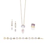 H. STERN: GEM-SET PENDANT NECKLACE, BRACELET, EARRINGS, AND RING (4)