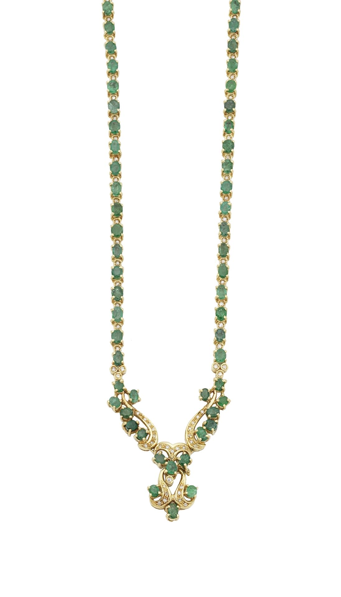 EMERALD AND DIAMOND NECKLACE