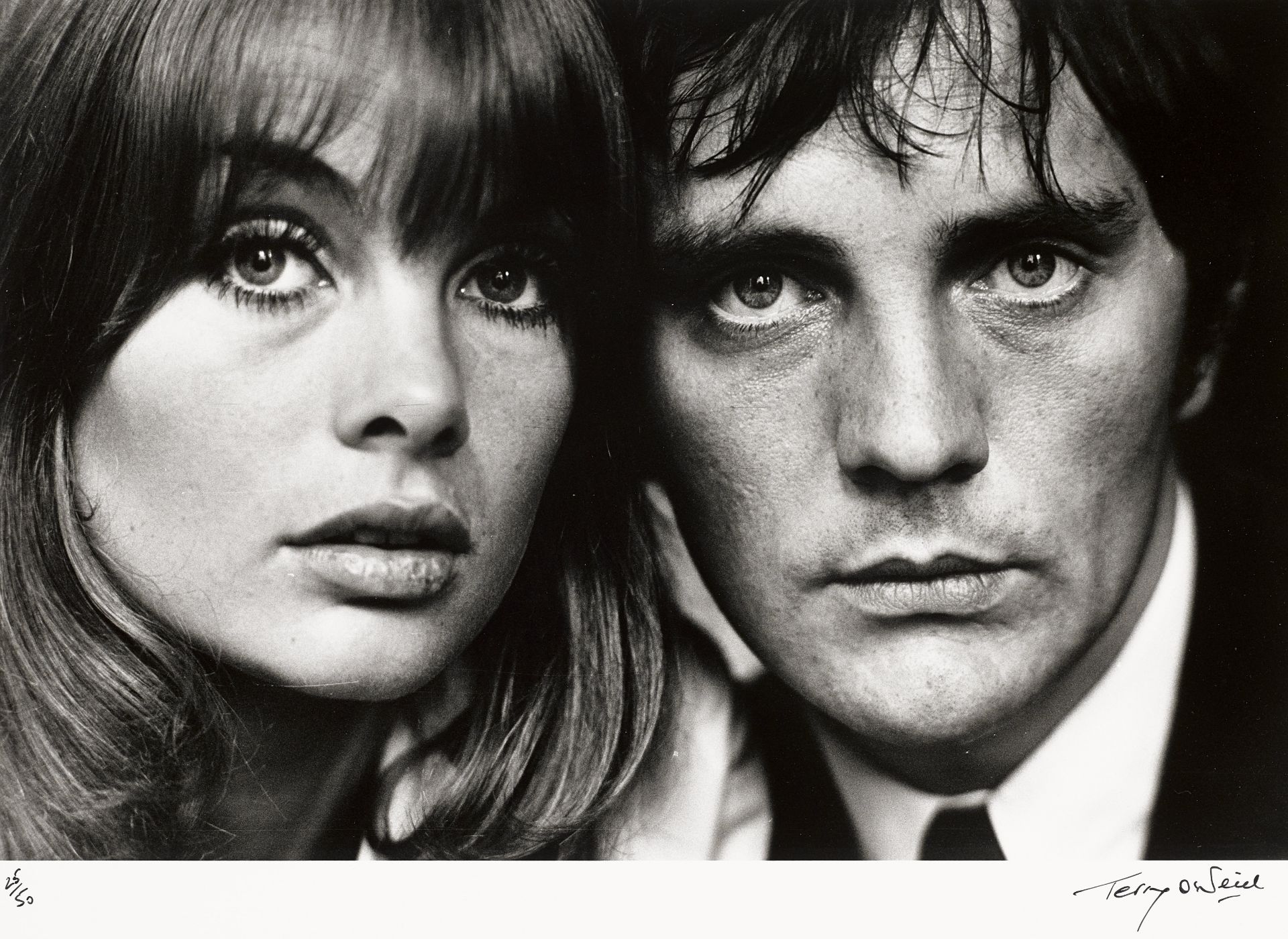 Terry O'Neill (British, 1938-2019); Jean Shrimpton and Terence Stamp;