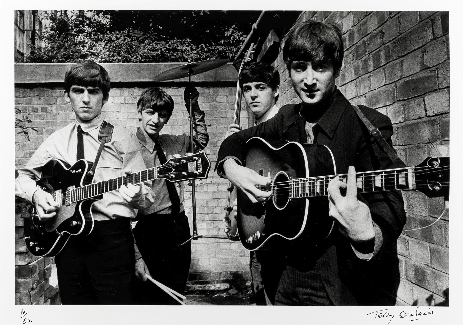 Terry O'Neill (British, 1938-2019); The Beatles, Abbey Road Backyard;