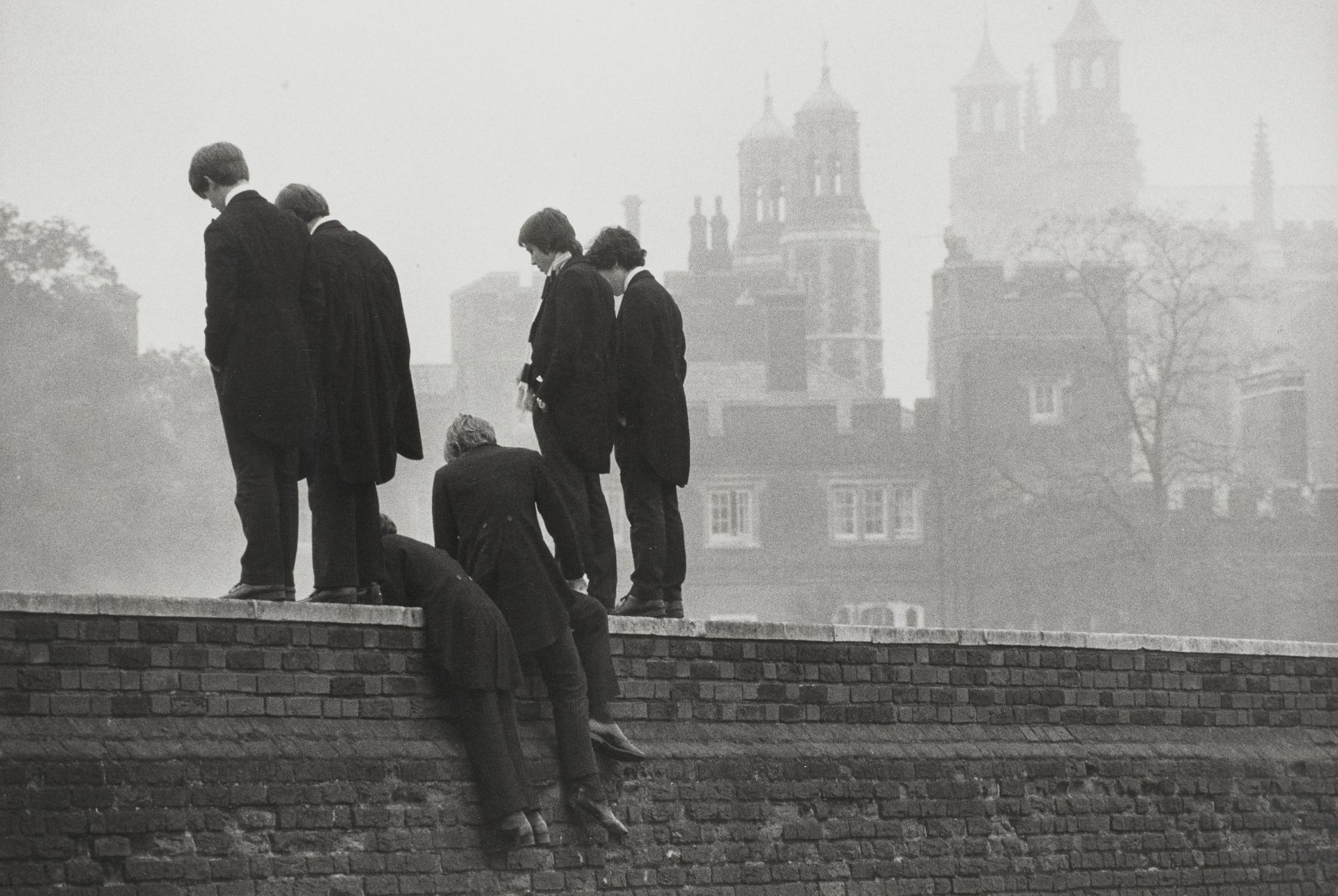 Patrick Ward (British, born 1946); Students Watching the Eton Wall Game;