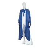 Jean Muir Blue Viscose Cape Dress, 1970s