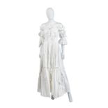 Laura Ashley White Cotton Bo Peep Dress, 1980s