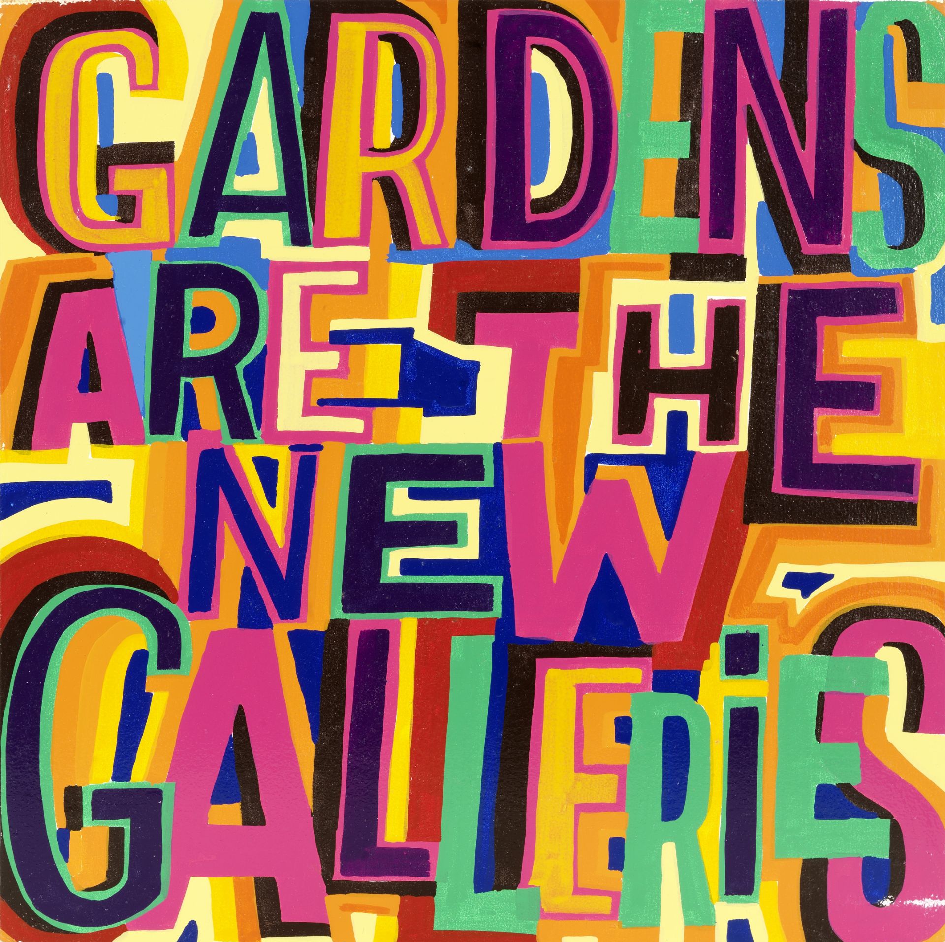 Bob and Roberta Smith R.A. (British, born 1963) Gardens Are The New Galleries, 2020 33 x 33 x 5.5...