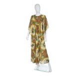 David Silverman Green Printed Cotton Maxi Dress, 1970s