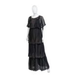 Janice Wainwright Black Beaded Viscose Dress, circa 1972