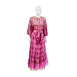 Zandra Rhodes Pink Chiffon Butterfly Dress, circa 1969